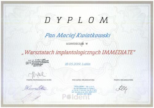 Prima-Dent Certyfikat-Maciej13